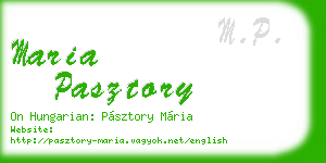 maria pasztory business card